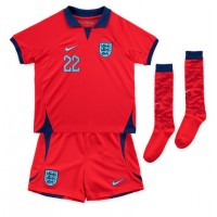 Camiseta Inglaterra Jude Bellingham #22 Visitante Equipación para niños Mundial 2022 manga corta (+ pantalones cortos)